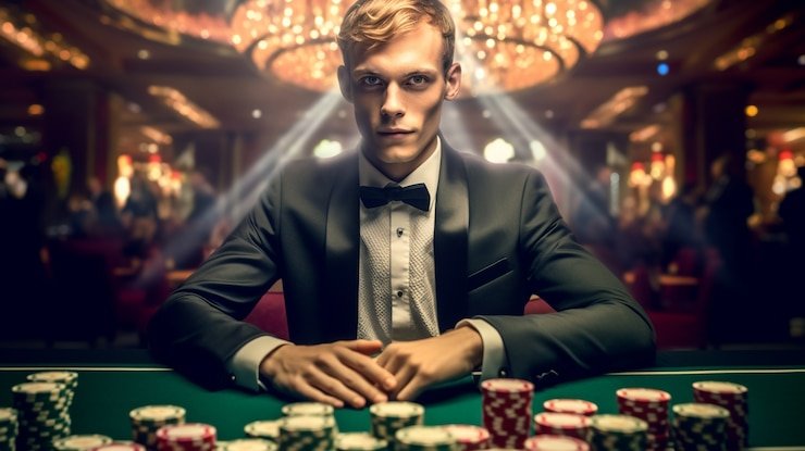 Tampilan dealer langsung permainan European Roulette di keluaran toto dengan roda dan meja yang jelas